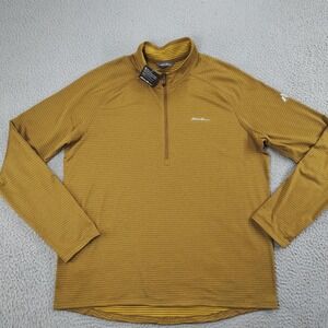 Eddie Bauer First Ascent Pullover Mens XL Ant Bronze High Route Grid Quarter Zip